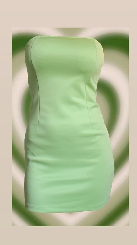 Dámske nové limetkovo  letné šaty bez ramienok, m