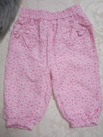 Dievčenské ružové podšité nohavice s listami (68), ergee,68
