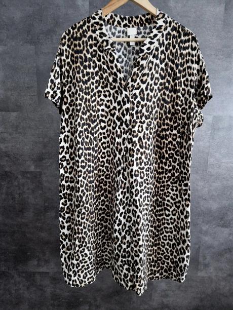 Leopard oversize šaty, h&m,l