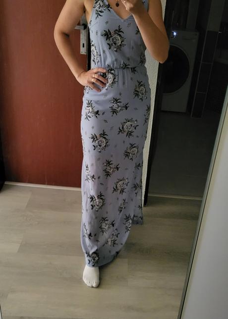 Xs/s dlhe modre saty, h&m,xs