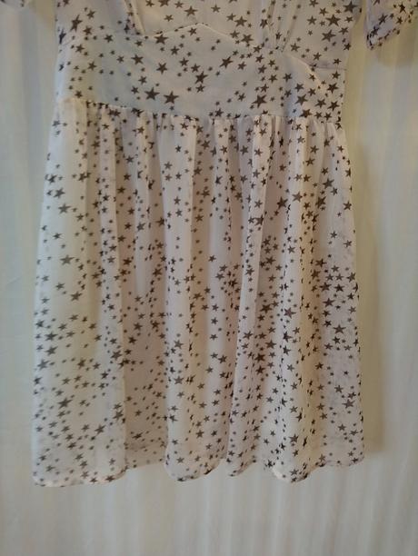 Dievčenské biele šaty so striebornými hviezdičkami, 152