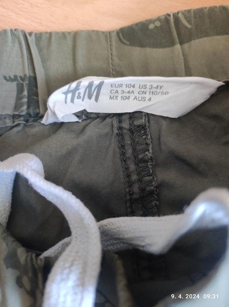 Kraťasy pre chlapca 104, h&m,104