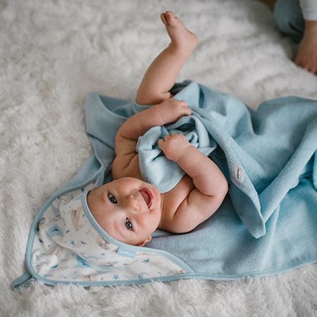 Babyono detská osuška s kapucňou 100x100cm modrá, 