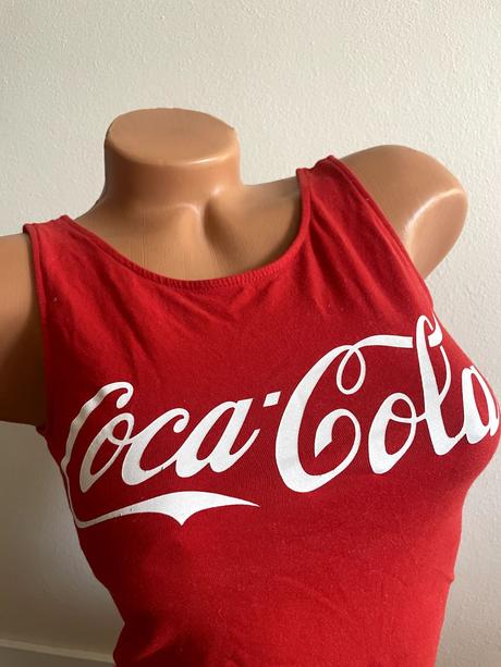 Červený body top, coca cola s, s