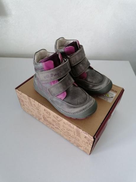 Prechodne kožene zvýšené topanky šedofialove, d.d.step,27