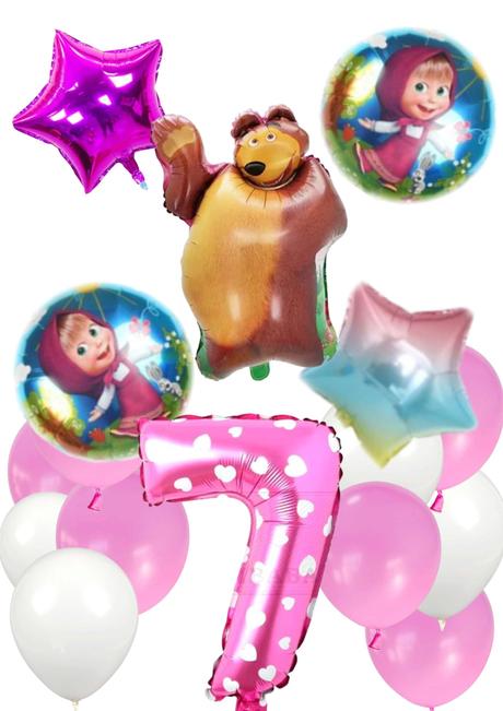 Balóny máša a medveď - až 15/16/17 kusov,