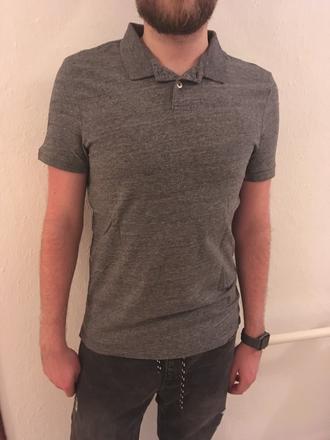 Šedá polokošeľa, h&m,s