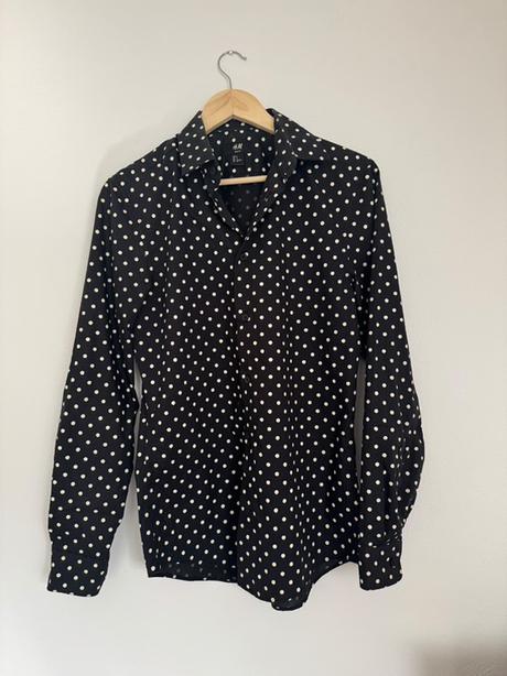 Bodkovana košela, h&m,s