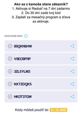 Radosť promo kódy na zľavu,