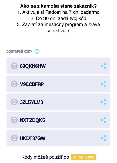 Radosť promo kódy na zľavu, 