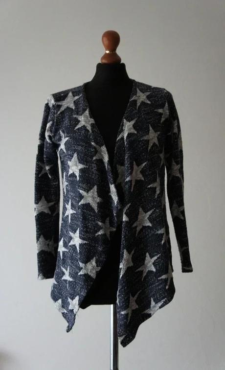Dámsky prekladaný kardigán s hviezdami, hema,xs