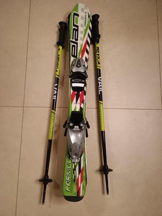 Detské lyže elan 80 s viazaním a palicami 75, elan,80-89 cm