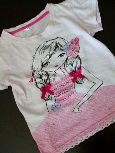 Milé tričko s dievčatkom pre 5-6 roč. slečnu, pepco,116