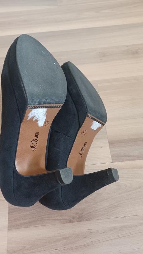 Čierne semišové lodičky, s.oliver,37