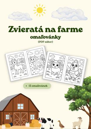 Zvieratá na farme - omaľovánky, 