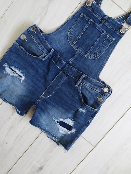 Trhané jeansové kraťase s trakmi h&m, h&m,164