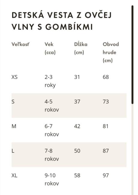 Vesta z prirodnej vlny pre deti, 104