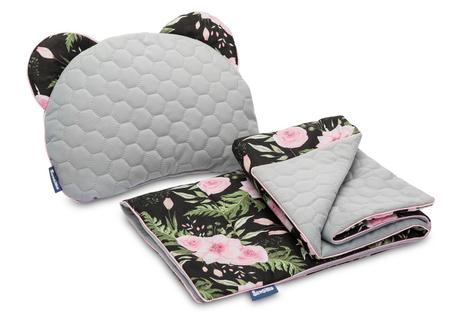 Sensillo vložka do kočíka velvet tmavé kvety,