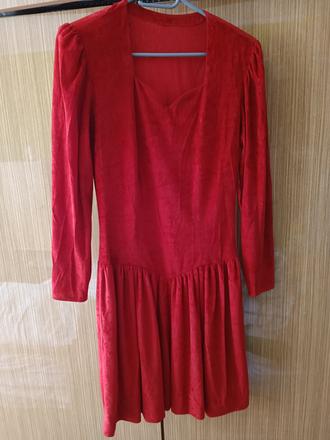 Červené semišové šaty 36, 36