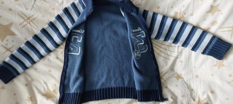 Modrý chlapčenský sveter na zips, 128