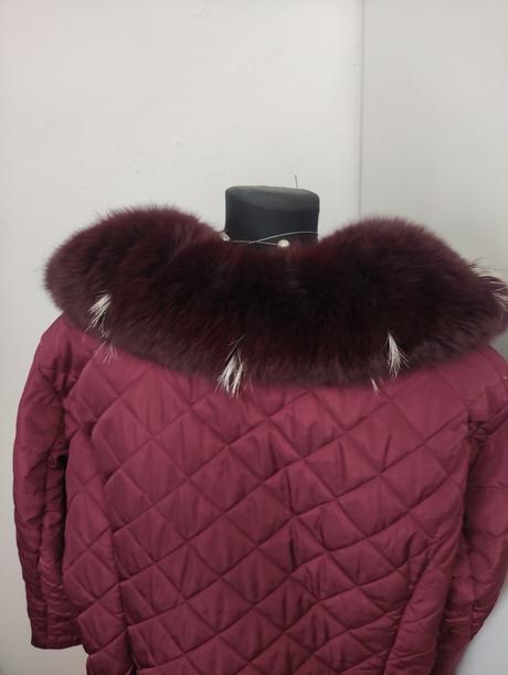 Bordovy kabátik, golier líška., bonprix,52