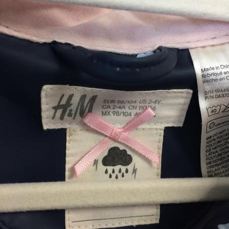 Bunda do dažďa dievčenská h&m č.98/104, 3-4y, h&m,104