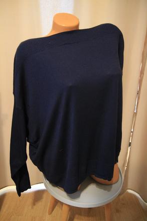 Tmavo modrý oversize sveter, l/xl, l