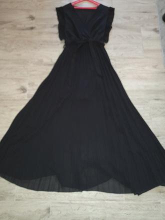 Plisovane maxi šaty, s