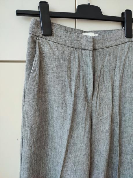 Široké ľanové nohavice 36/38, h&m,36
