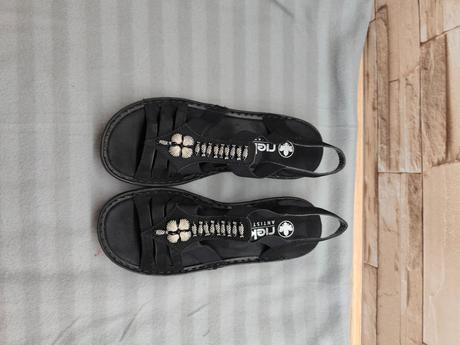 Rieker 37 - dámske čierne sandále, rieker,37