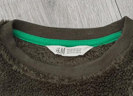 Huňatá glitrovaná dinko mikina veľ. 122/12d, h&m,128