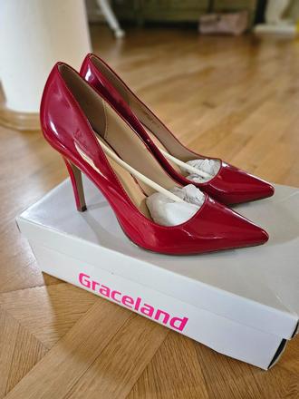 Tmavo-červené lodičky graceland 39, graceland,39