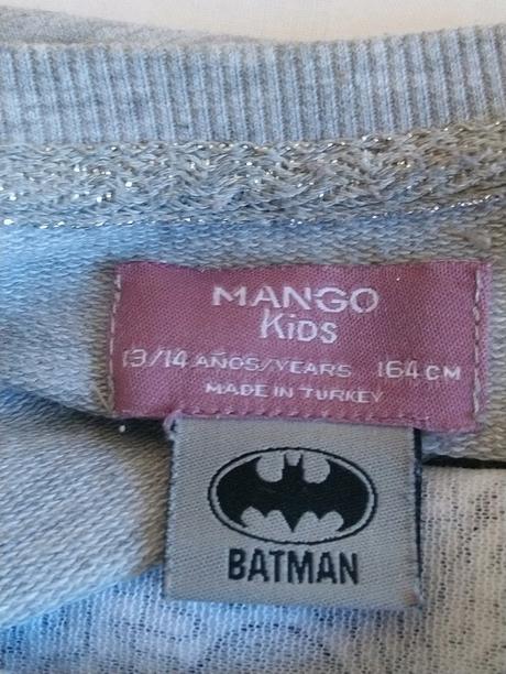 Sivá mikina s motívom batman, mango, 158-164 cm, mango,164