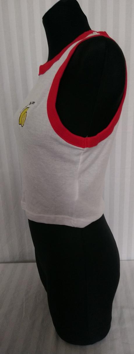 Dámsky bielo červený crop top, brave soul, l