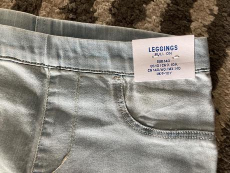 Riflové leggings, h&m,140