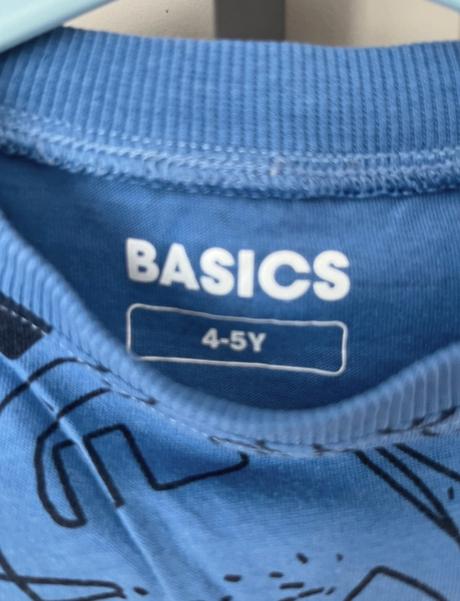 2 ks detských modrých tričiek s dlhým rukávom, basics,104