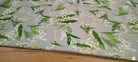 Bavlna režná -konvalinky- cena za 10 centimetrov, 