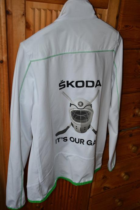 Softshelová mikina biela event zn. škoda, s