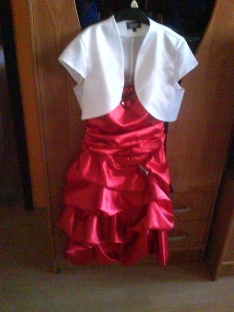 Červene šaty + bolerko, s