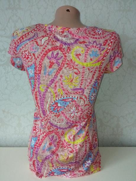 Farebné vzorované tričko s nápisom (xs), xs