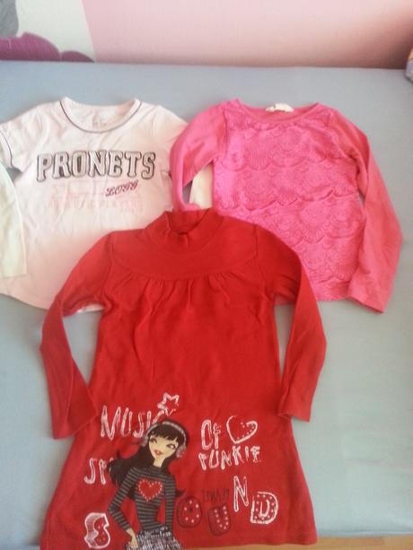 Tricka dl.rukav 3 ks cena spolu 4,50 eur, 104