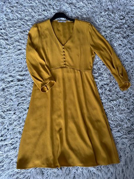 Horčicové šaty, reserved,m