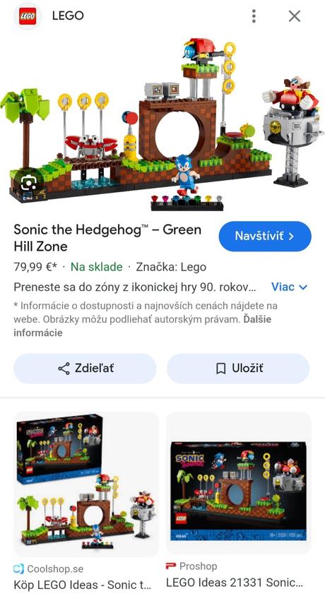 Lego sonic s krabicou ako nove, 