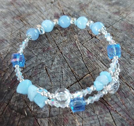 Náramok z akvamarínu pre ryby, vodnárov, váhy, 