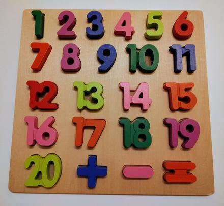 Drevená vkladačka čísla, 