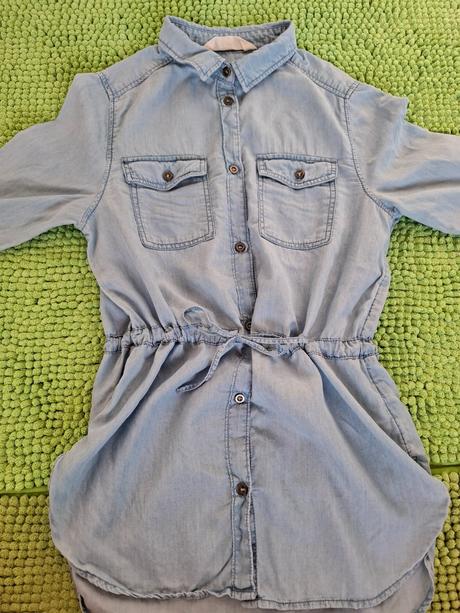 Riflová predĺžená košeľa v.146, h&m,146