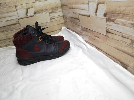 Rieker 37 - dámske zateplené modro-bordové topánky, rieker,37