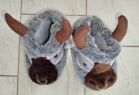 Plyšové papuče - býky, 44