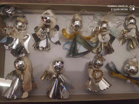 Retro ozdoby na stromcek anjelik,