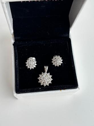 Strieborná súprava náušnice a prívesok sofia,